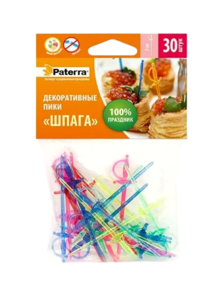 ПИКИ PATERRA ДЕКОРАТИВНЫЕ ШПАГА 30 ШТ 401-762
