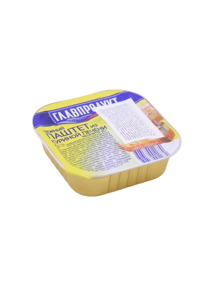 ПАШТЕТ ГЛАВПРОДУКТ 95Г ИЗ КУРИНОЙ ПЕЧЕНИ