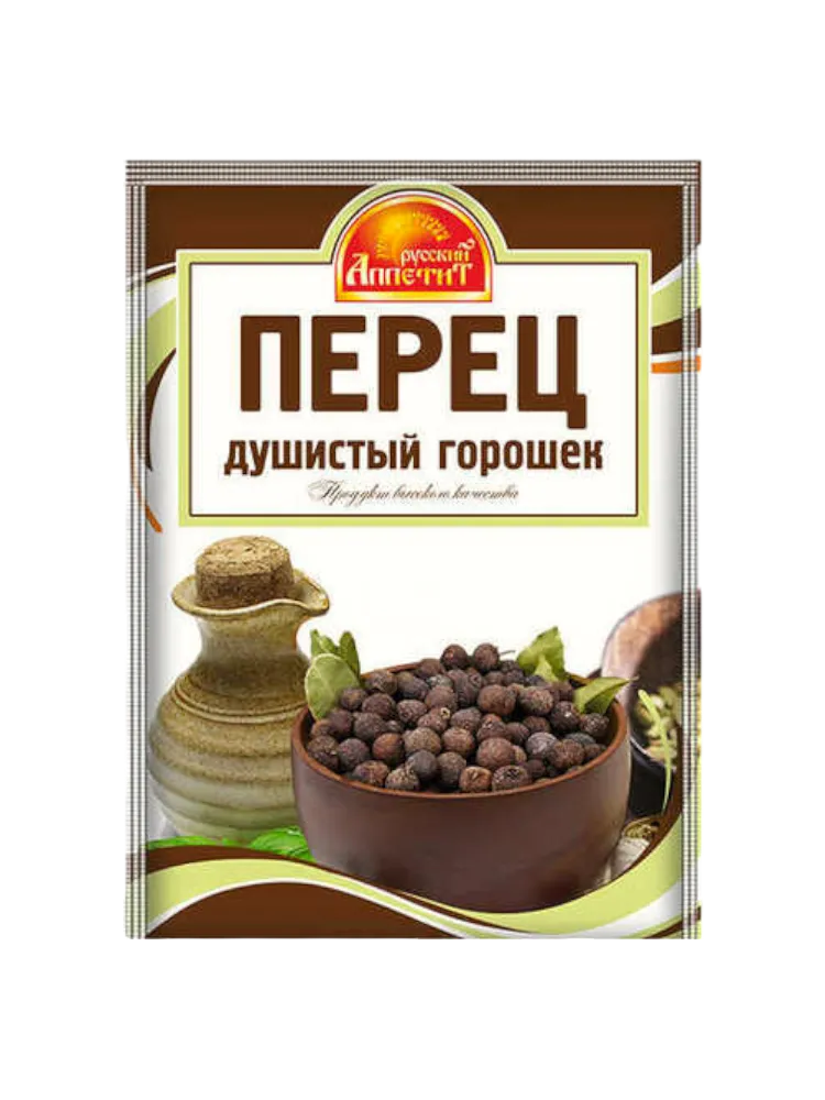 ПРИПРАВА РУССКИЙ АППЕТИТ 10Г ПЕРЕЦ ДУШИСТЫЙ ГОРОШЕК 