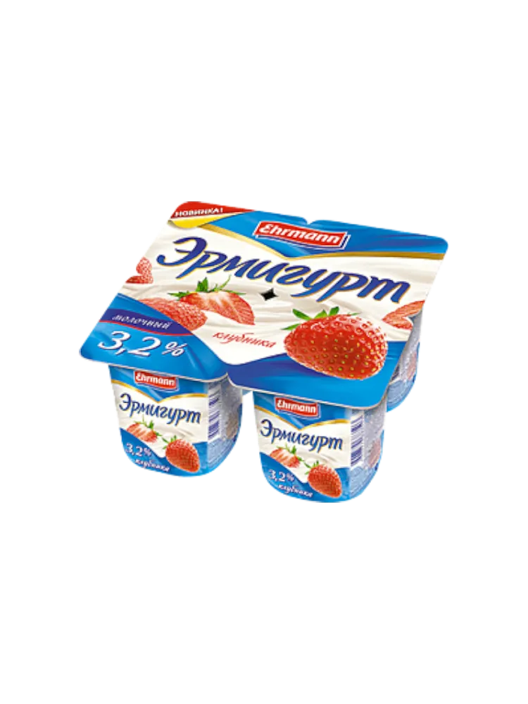 ЙОГУРТ ЭРМИГУРТ 100/115Г 0.3% КЛУБНИКА/ЗЕМЛЯНИКА 