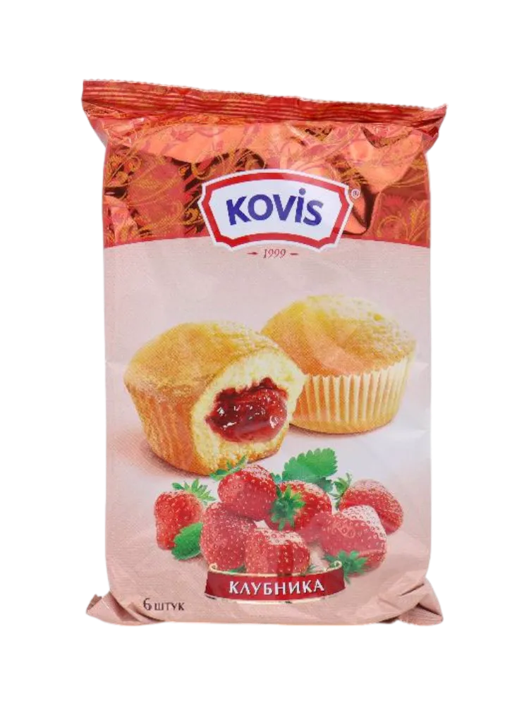 МИНИ-МАФФИНЫ KOVIS 200Г КЛУБНИКА