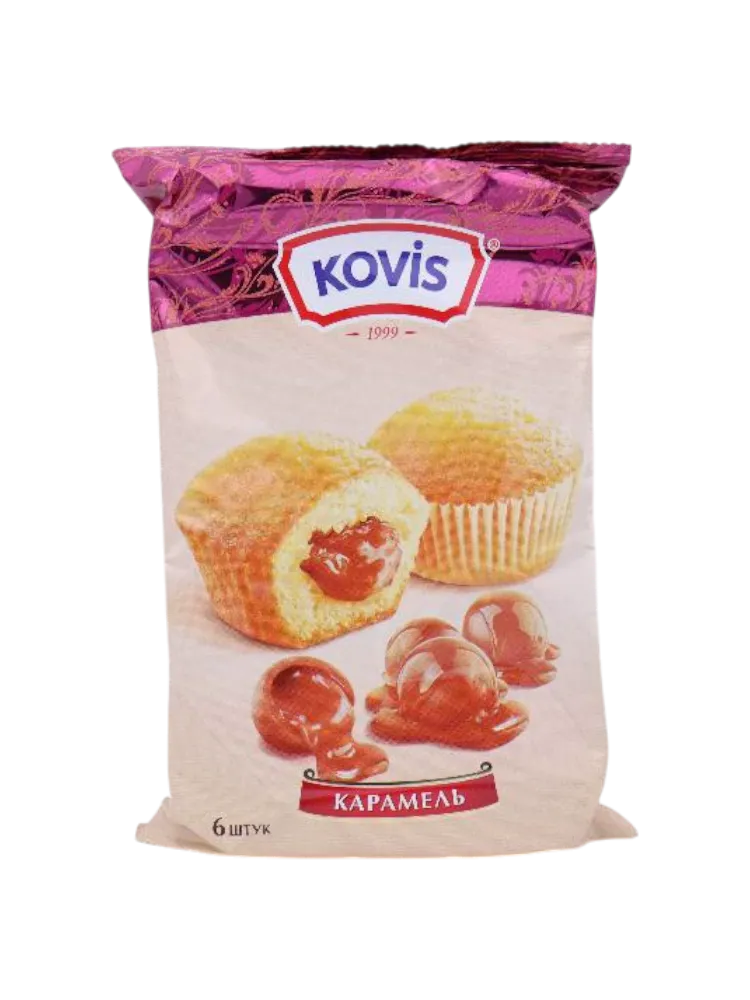МИНИ-МАФФИНЫ KOVIS 200Г КАРАМЕЛЬ 