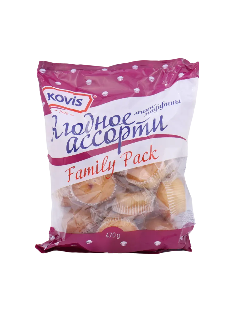 МИНИ-МАФФИНЫ KOVIS 470Г ЯГОДНОЕ АССОРТИ