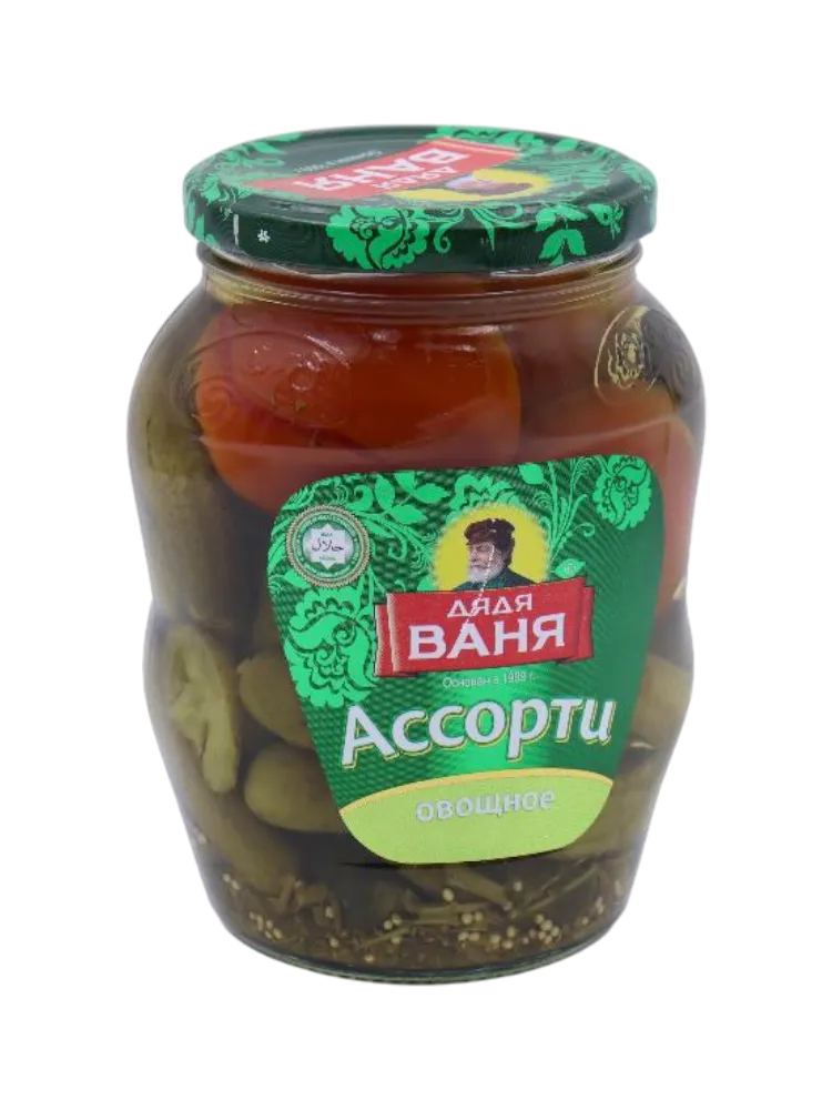 АССОРТИ ДЯДЯ ВАНЯ 720МЛ КОРНИШОНЫ/ЧЕРРИ