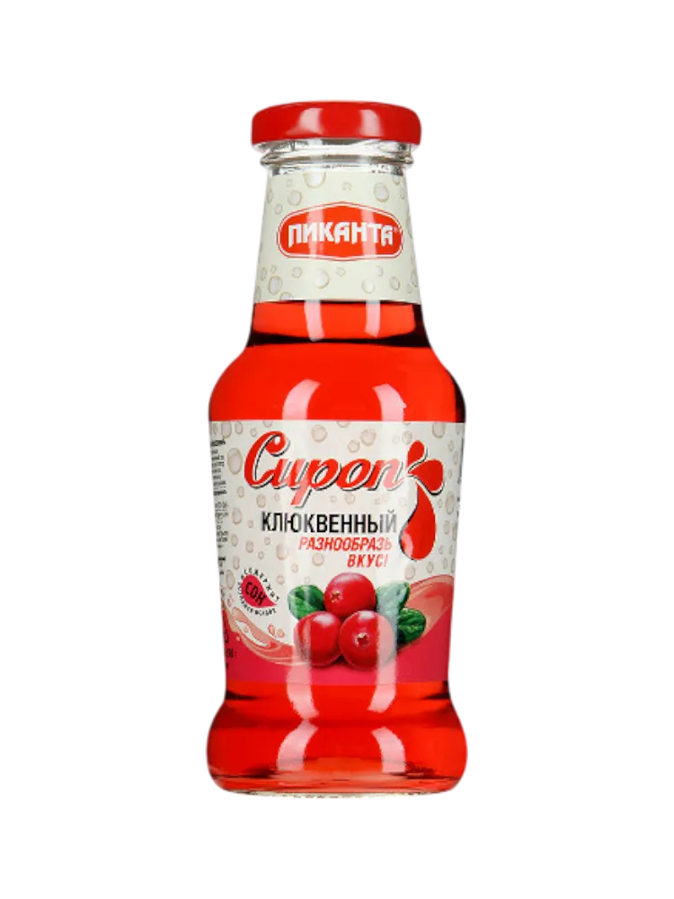 СИРОП ПИКАНТА 300Г КЛЮКВЕННЫЙ С/Б