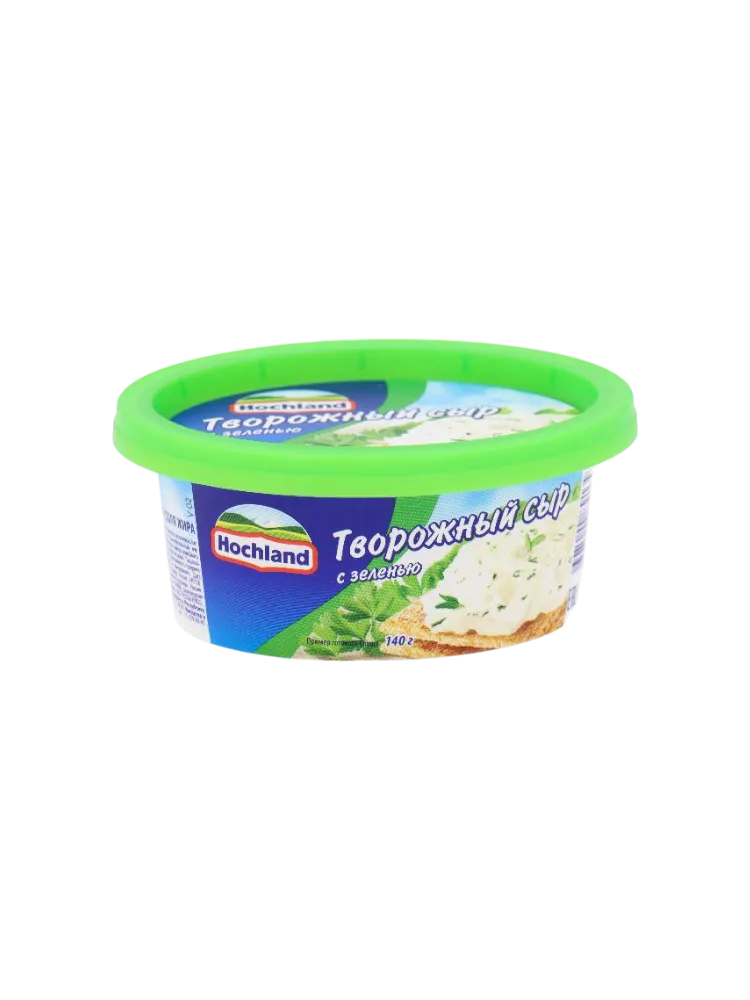 СЫР HOCHLAND ТВОРОЖНЫЙ 140Г С ЗЕЛЕНЬЮ ВАННА