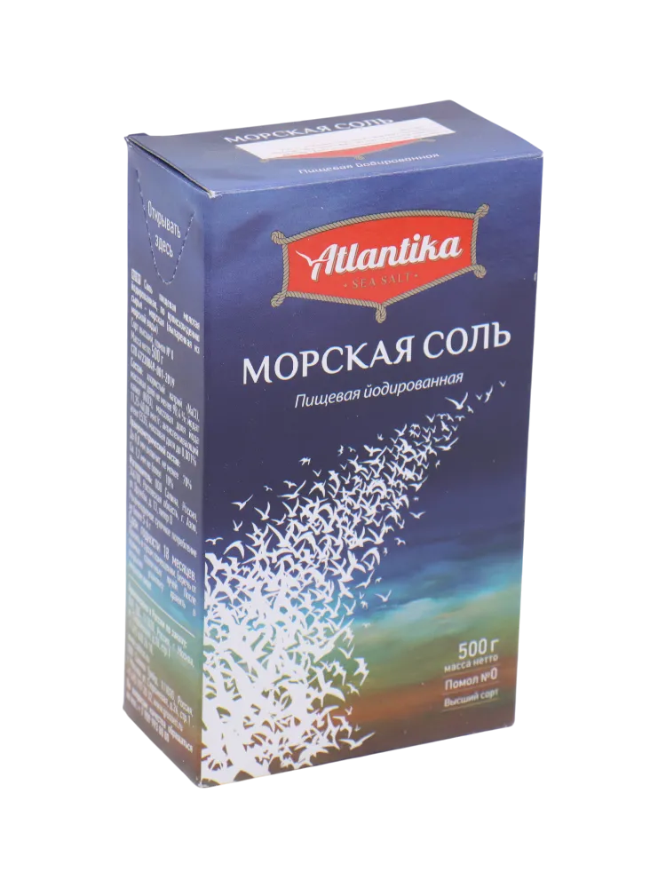 СОЛЬ МОРСКАЯ АТЛАНТИКА 500Г МЕЛКАЯ ЙОД