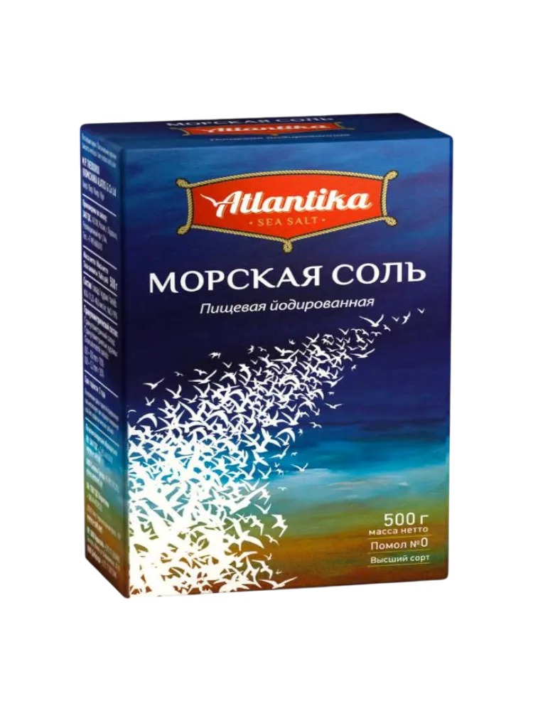 СОЛЬ МОРСКАЯ АТЛАНТИКА 500Г ЙОД ПЭТ/Б