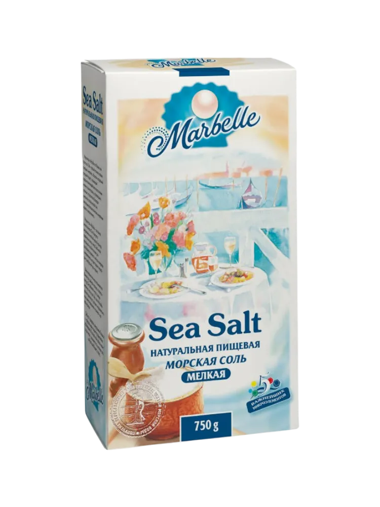 СОЛЬ МОРСКАЯ MARBELLE 750Г ПИЩ МЕЛКАЯ