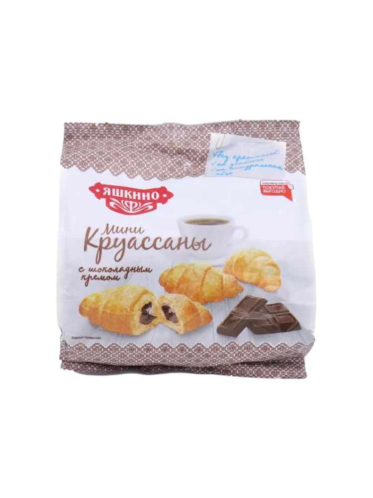 КРУАССАНЫ МИНИ ЯШКИНО 180Г С ШОКОЛАДНЫМ КРЕМОМ