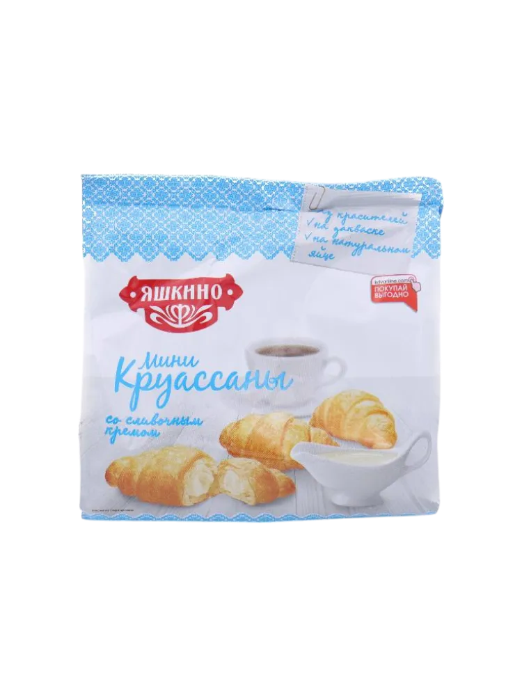 КРУАССАНЫ МИНИ ЯШКИНО 180Г СО СЛИВОЧНЫМ КРЕМОМ