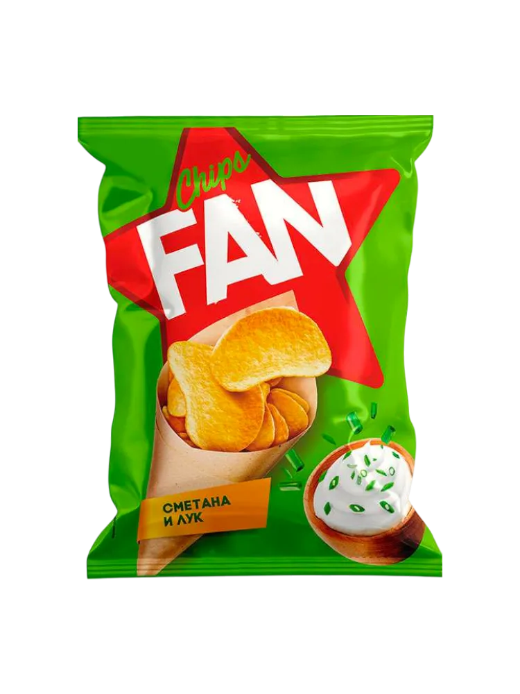 ЧИПСЫ FAN 120Г СМЕТАНА/ЛУК