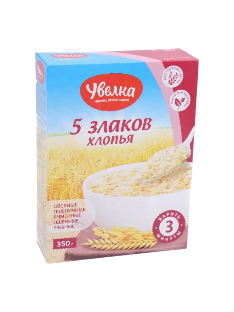 ХЛОПЬЯ УВЕЛКА 350Г 5 ЗЛАКОВ