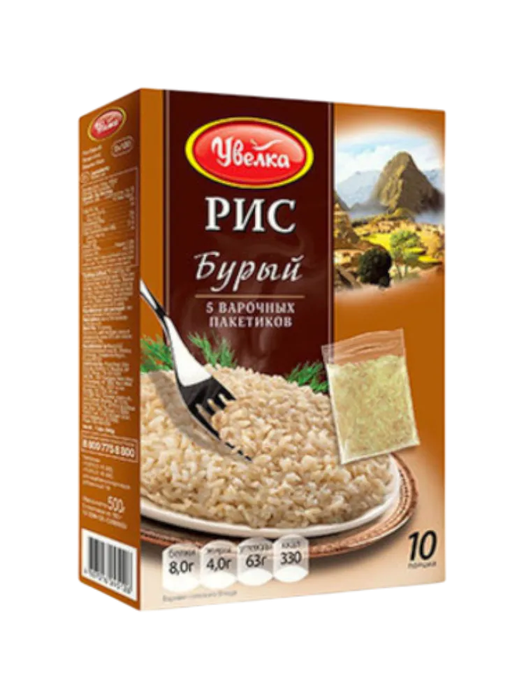 КРУПА УВЕЛКА 5*80Г РИС БУРЫЙ