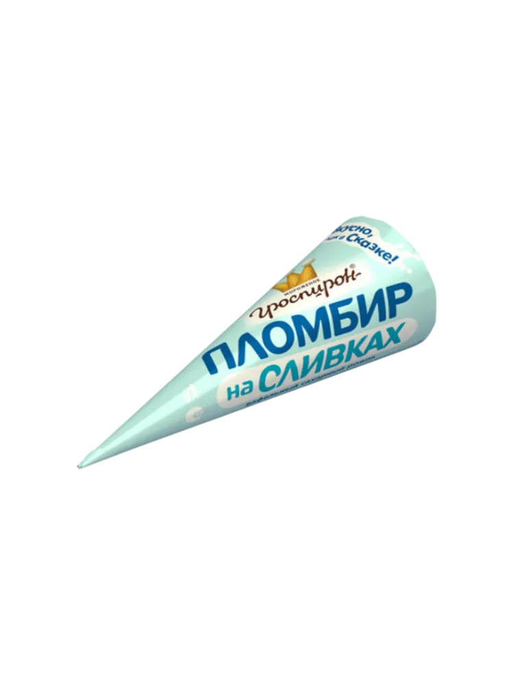 МОРОЖ ГРОСПИРОН 110Г ПЛОМБИР НА СЛИВКАХ РОЖОК