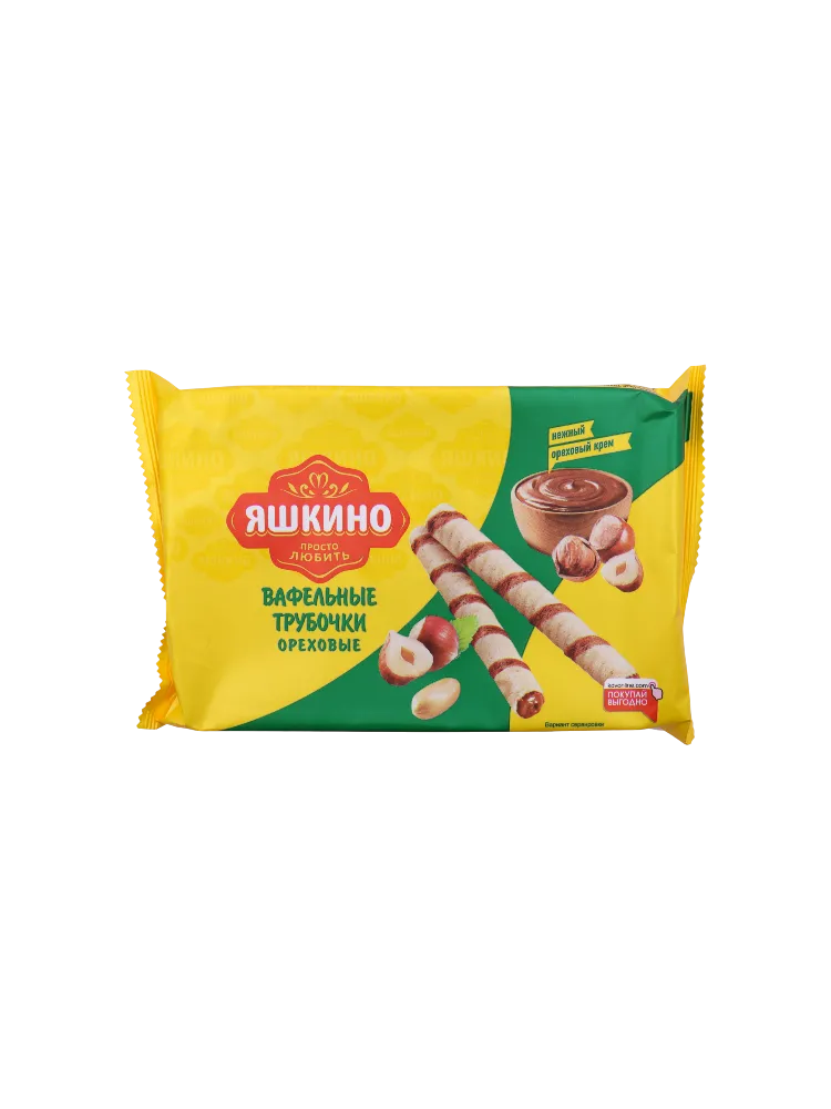 ЯШКИНО ВАФ ТРУБОЧКИ 190Г ОРЕХОВЫЕ