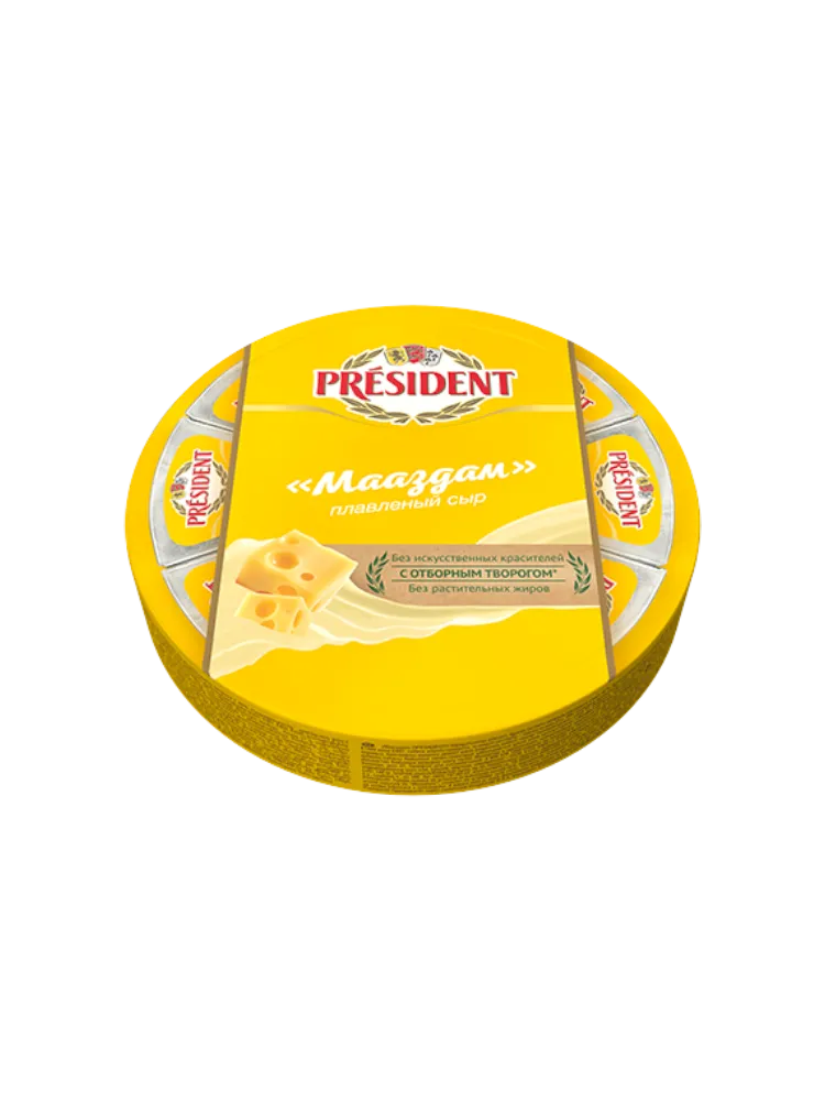 СЫР ПЛАВ PRESIDENT 140Г МААЗДАМ 45% КРУГ