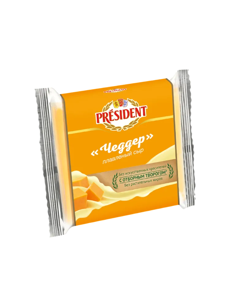 СЫР ПЛАВ PRESIDENT 150Г МАСТЕР БУТЕРБРОДА 40% ЧЕДДЕР В/П