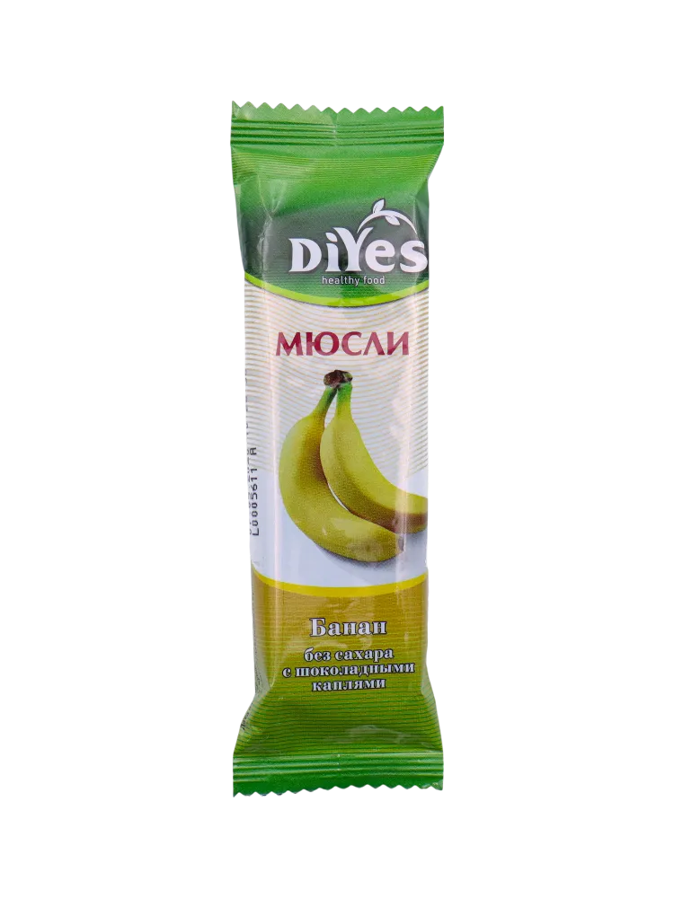 МЮСЛИ БАТОНЧИК ДИYES 25Г БАНАН С ШОКОЛАД Б/САХАРА