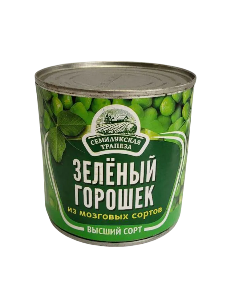 ГОРОШЕК СЕМИЛУКСКАЯ ТРАПЕЗА ЗЕЛЕНЫЙ 400Г Ж/Б 