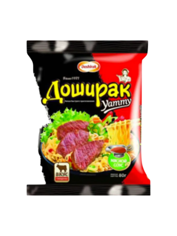 ЛАПША ДОШИРАК YAMMY 80Г ГОВЯДИНА М/У