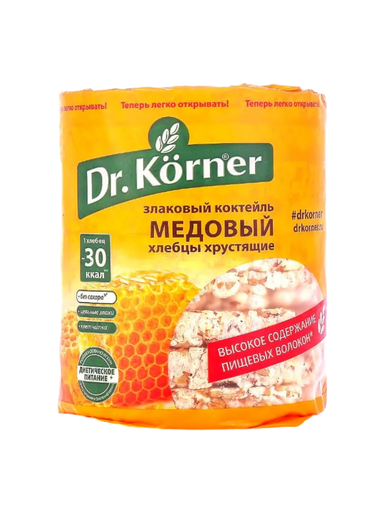 ХЛЕБЦЫ DR KORNER 100Г ЗЛАКОВЫЙ КОКТЕЙЛЬ МЕДОВЫЙ