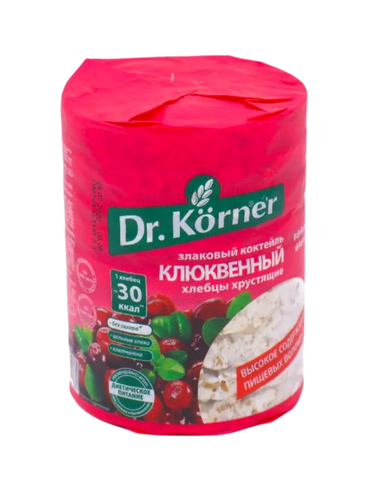 ХЛЕБЦЫ DR KORNER 100Г ЗЛАКОВЫЙ КОКТЕЙЛЬ КЛЮКВЕННЫЙ