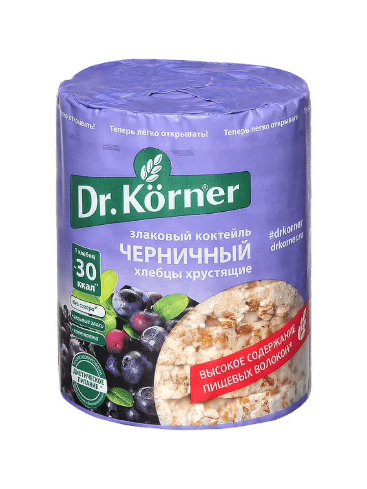 ХЛЕБЦЫ DR KORNER 100Г ЗЛАКОВЫЙ КОКТЕЙЛЬ ЧЕРНИЧНЫЙ