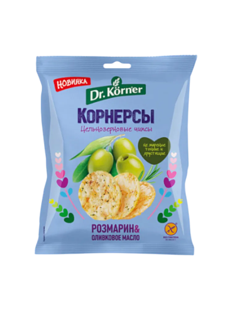 ЧИПСЫ DR KORNER 50Г ОЛИВК МАСЛО/РОЗМАРИН