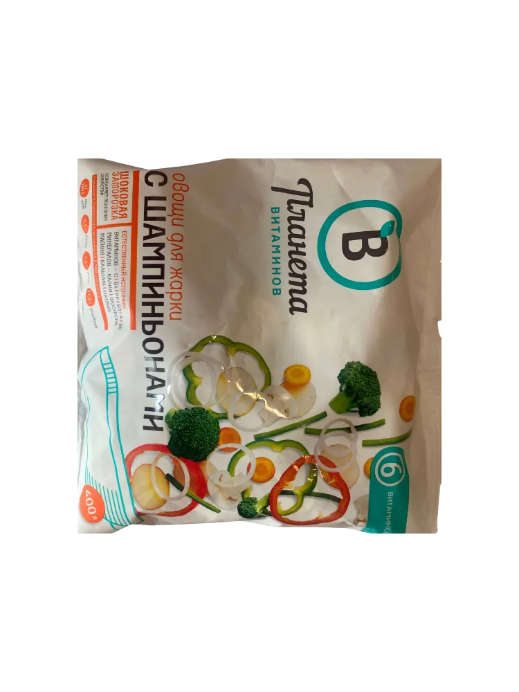 ПЛАНЕТА ВИТАМИНОВ 400Г ОВОЩИ Д/ЖАРКИ С ШАМПИНЬОНАМИ