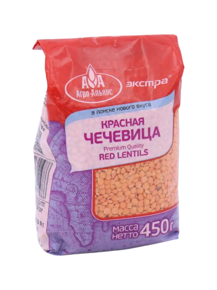 КРУПА АГРО-АЛЬЯНС 450Г ЧЕЧЕВИЦА КРАСНАЯ