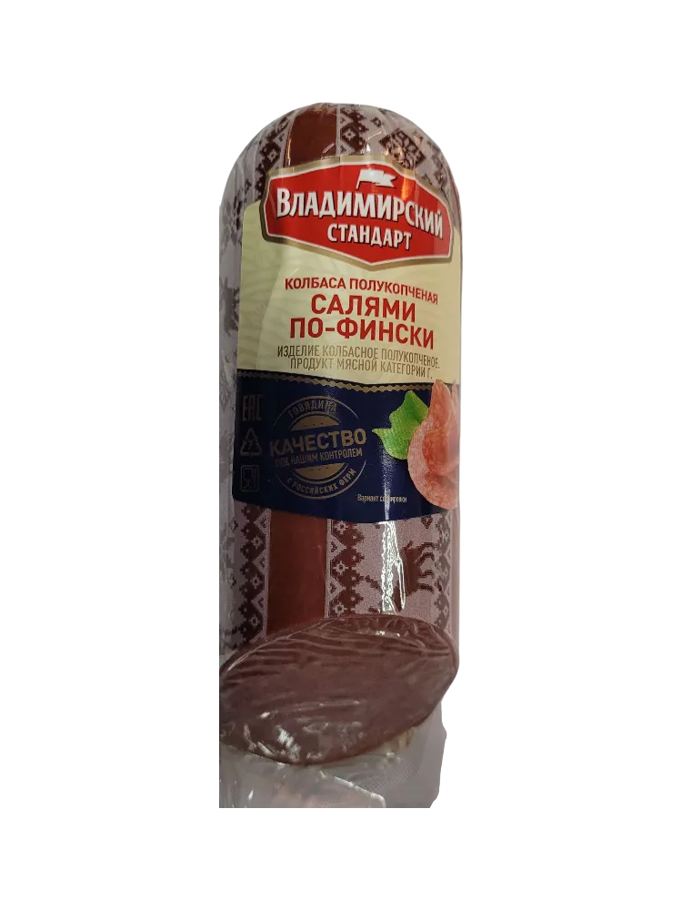 ВЛАДИМИРСИЙ СТАНДАРТ КОЛБАСА САЛЯМИ ПО-ФИНСКИ ПК 350Г 