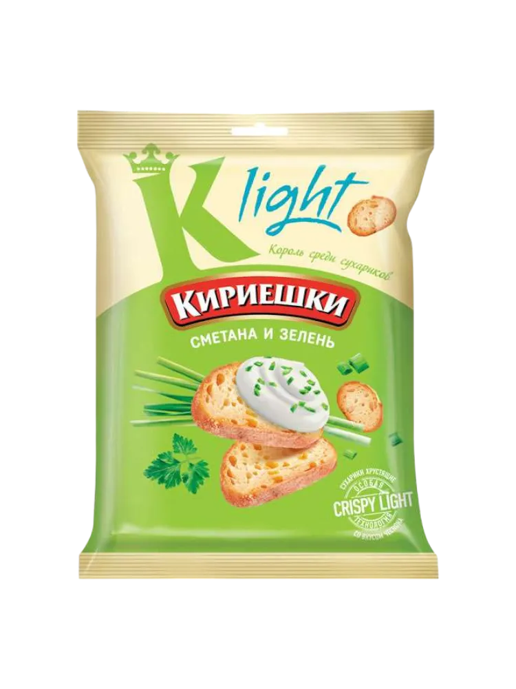 КИРИЕШКИ KDV LIGHT 80Г СМЕТАНА С ЗЕЛЕНЬЮ