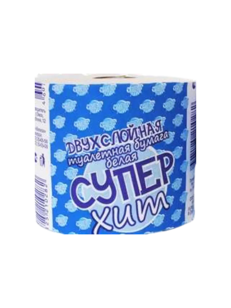 ТУАЛЕТ БУМАГА ВЕЛЕСК 2-Х СЛ БЕЛАЯ СУПЕР ХИТ