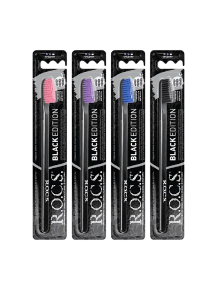 ЗУБ ЩЕТКА ROCS BLACK EDITION CLASSIC СРЕДНЯЯ