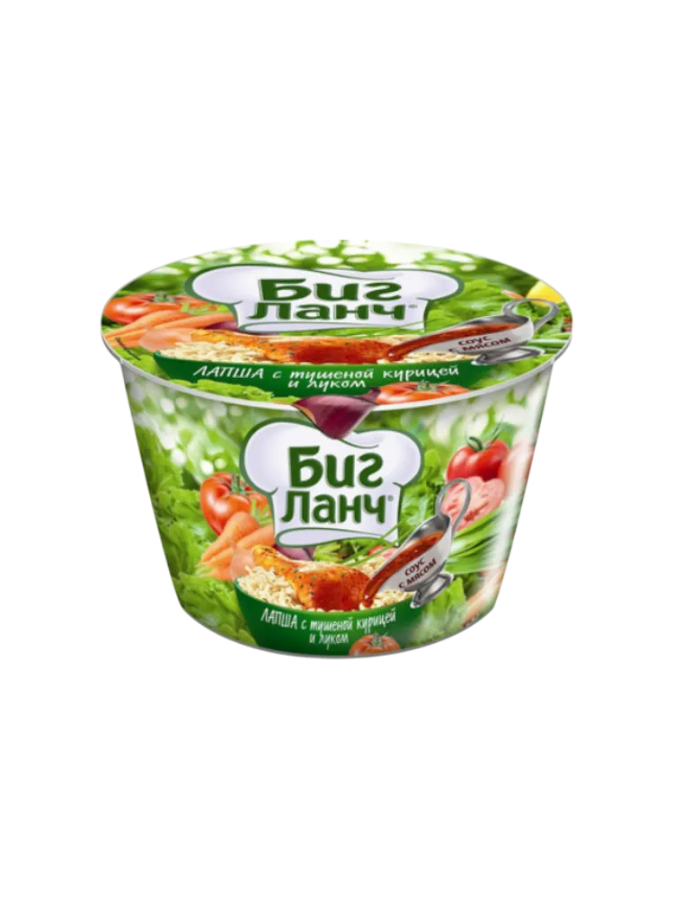 ЛАПША БИГ ЛАНЧ 90Г С ТУШЕНОЙ КУРИЦЕЙ И ЛУКОМ