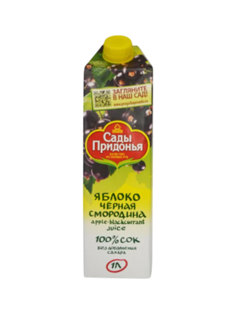 СОК САДЫ ПРИДОНЬЯ 1Л ЯБЛОКО ЧЕРНАЯ СМОРОДИНА - фото 1