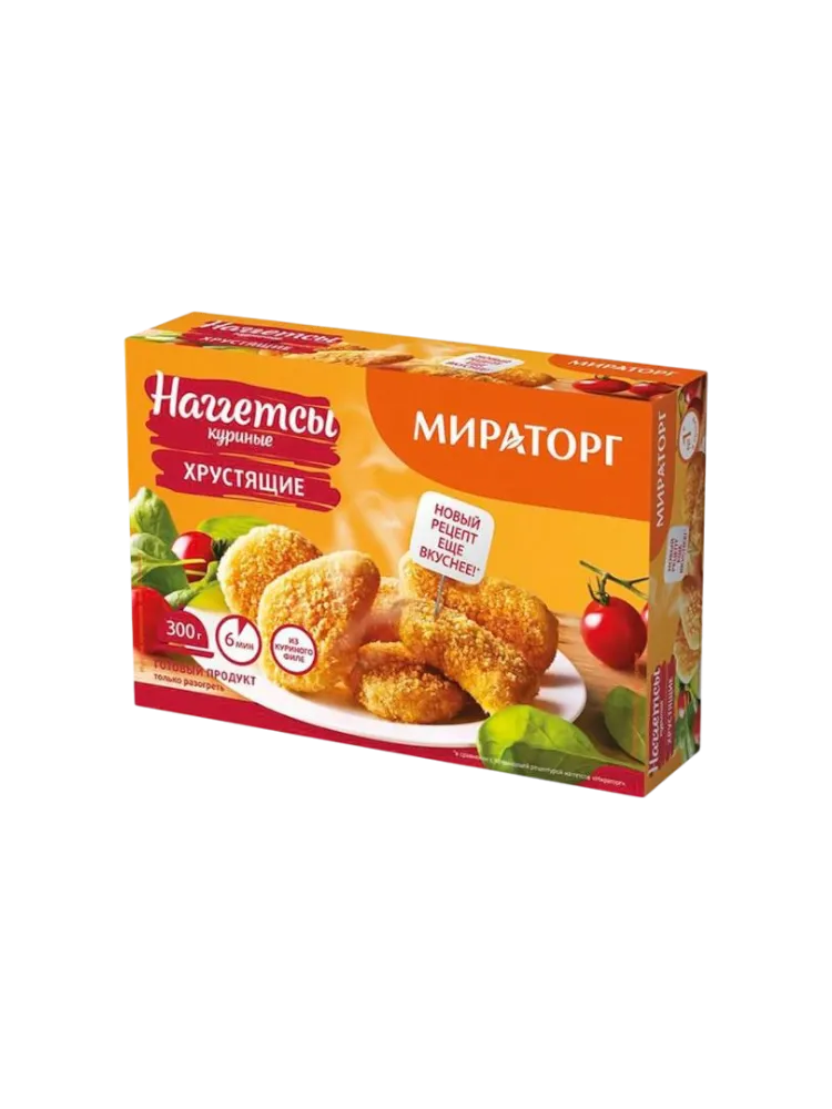 НАГГЕТСЫ КУРИНЫЕ МИРАТОРГ 300Г ХРУСТЯЩИЕ