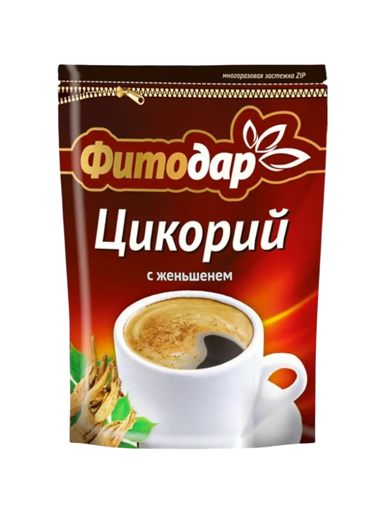 ЦИКОРИЙ ФИТОДАР 100Г С ЖЕНЬШЕНЕМ  ZIP ПАКЕТ 