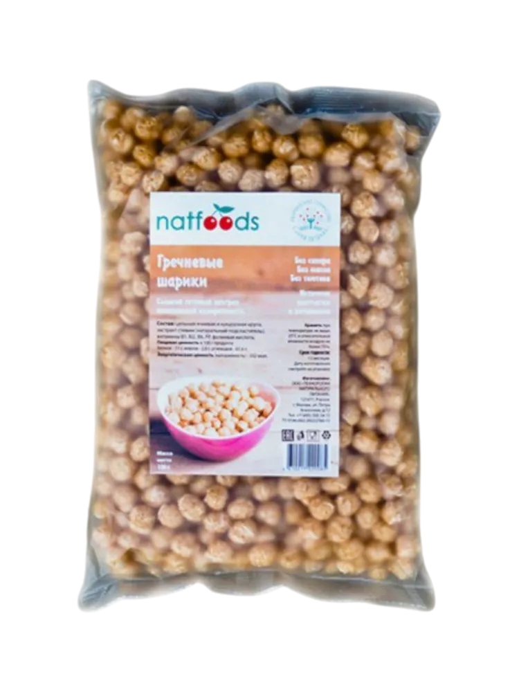 СУХ ЗАВТРАК NATFOODS 75Г ГРЕЧНЕВЫЕ ШАРИКИ СЛАДКИЕ 