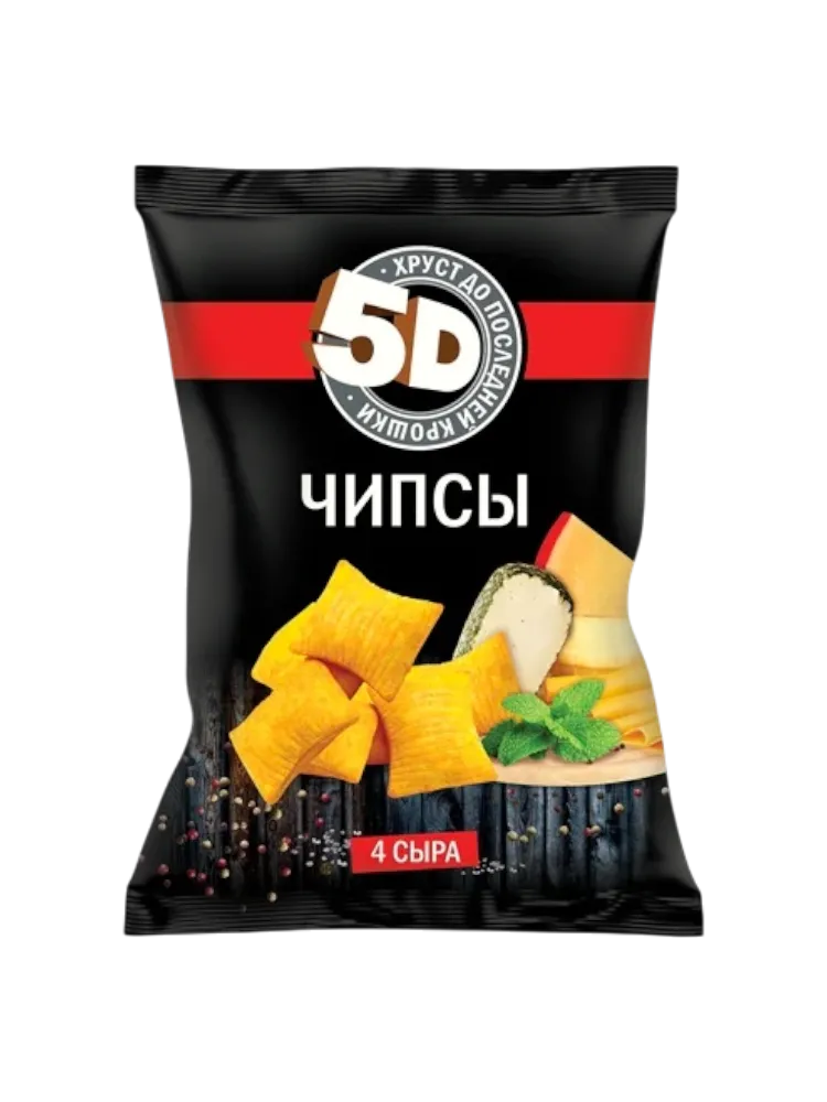 ЧИПСЫ ПШЕНИЧНЫЕ 5D 90Г 4 СЫРА 