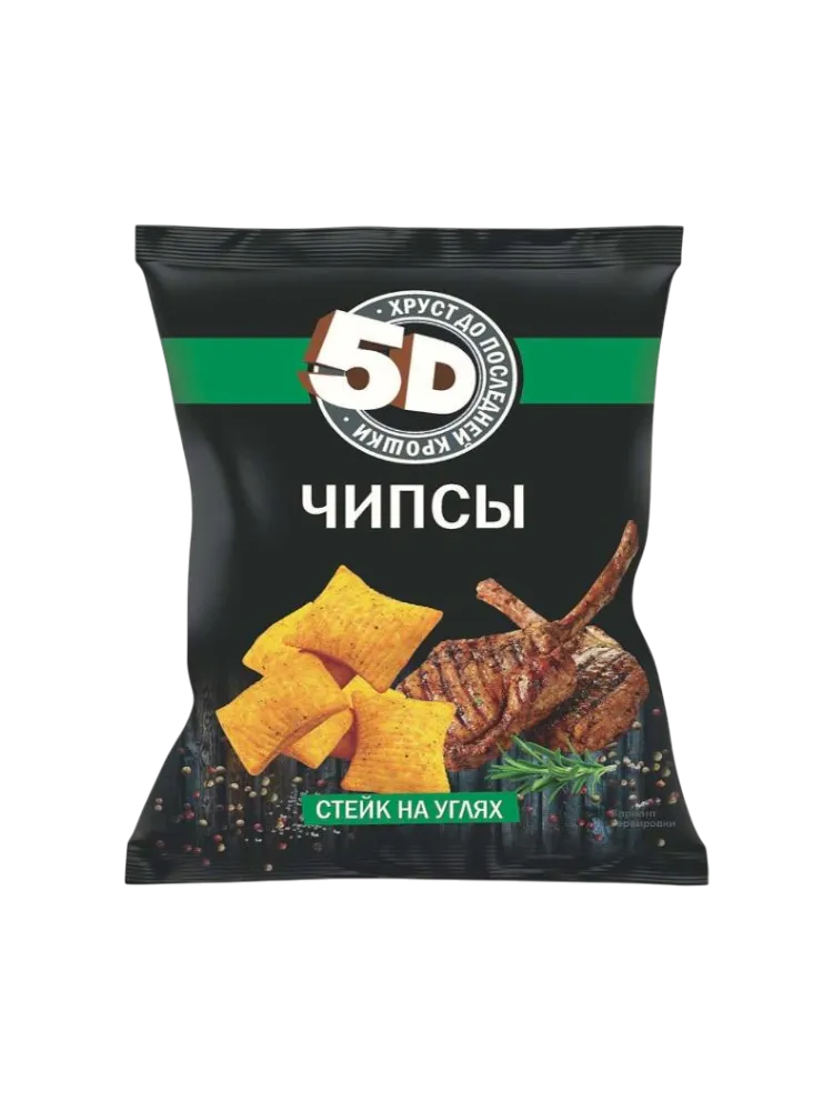 ЧИПСЫ ПШЕНИЧНЫЕ 5D 90Г СТЕЙК НА УГЛЯХ 