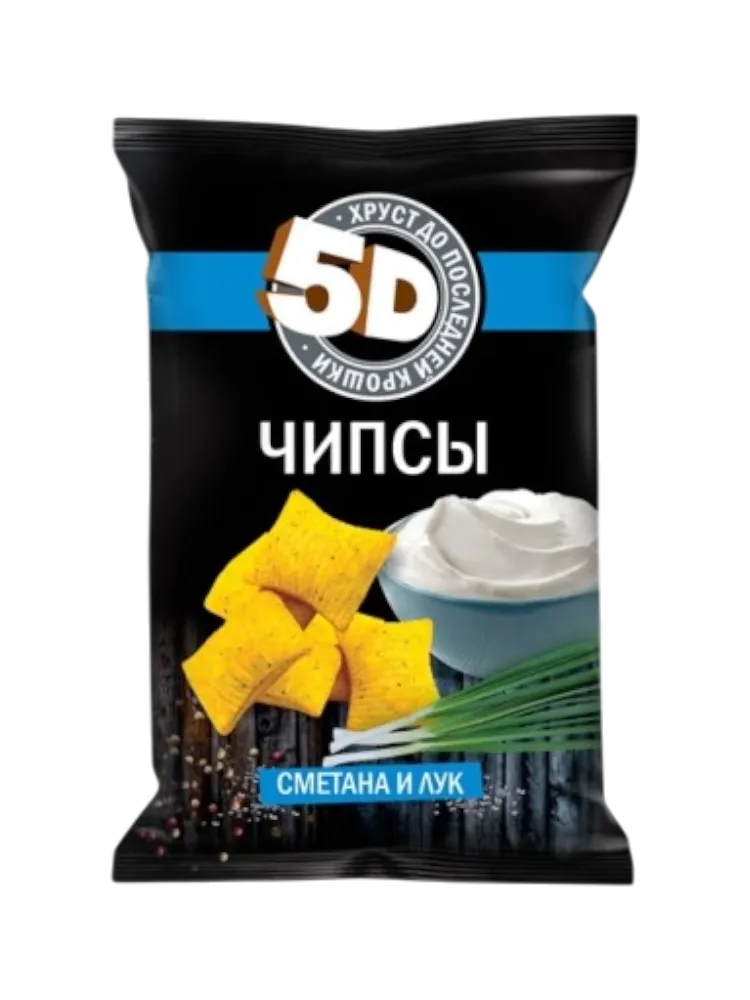 Чипсы пшеничные 5d 200г сметана/лук