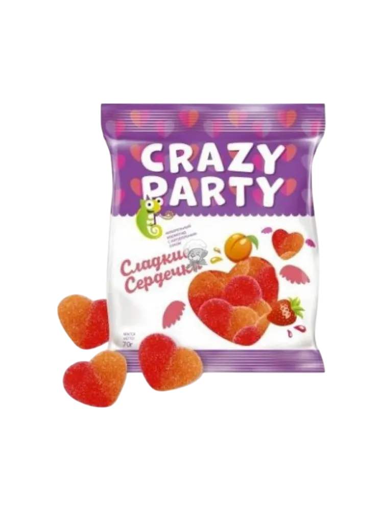 ЖЕВ МАРМЕЛАД CRAZY PARTY 70Г СЕРДЕЧКИ 