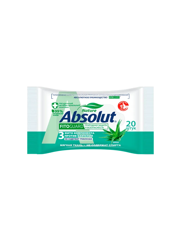 САЛФЕТКИ ВЛАЖ ABSOLUT FITO GUARD АЛОЭ 20ШТ