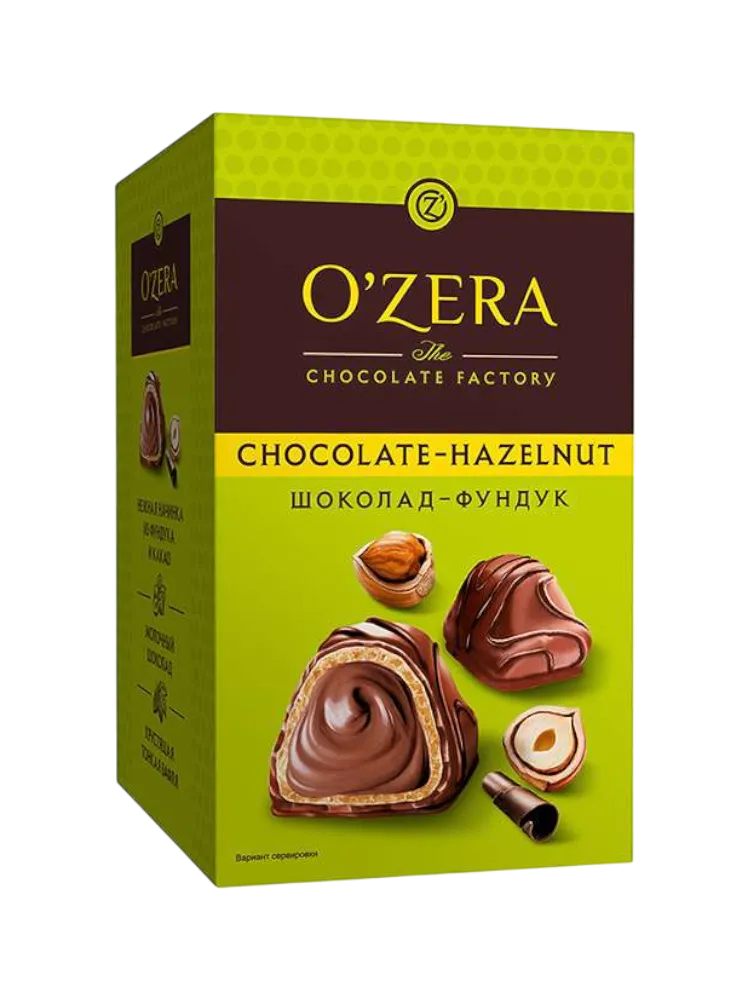 КОНФЕТЫ OZERA 150Г С ОРЕХОВОЙ НАЧИНКОЙ В МОЛОЧНОМ ШОК