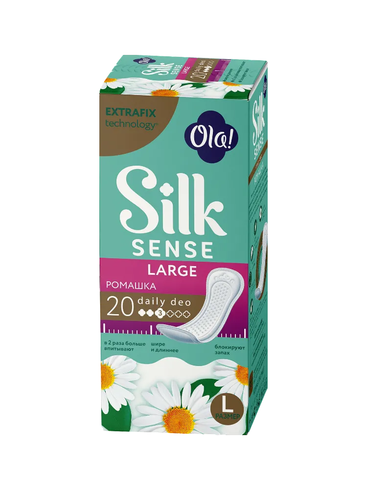 ПРОКЛАДКИ ЕЖЕДНЕВНЫЕ OLA! SILK SENSE DAILY LARGE DEO РОМАШКА 20ШТ