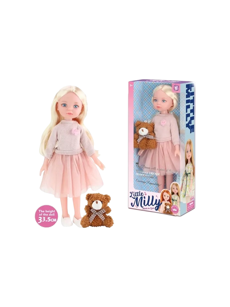 Кукла-модель Играйка Little Milly с мишкой 33.5