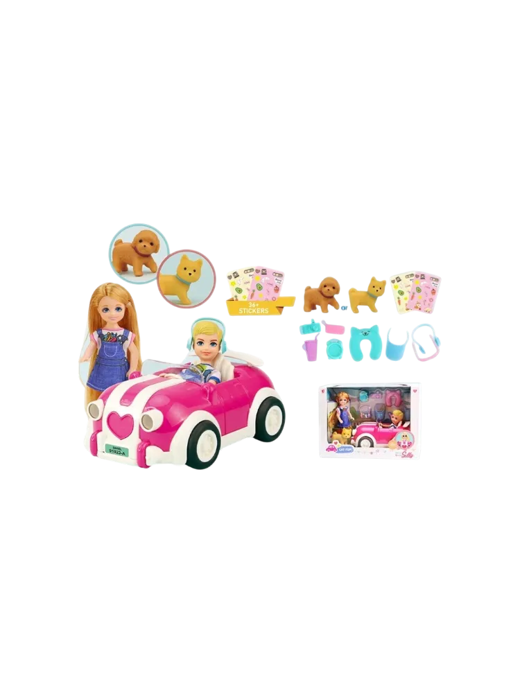 Кукла-модель Играйка Игровой набор с куклами и машиной 15