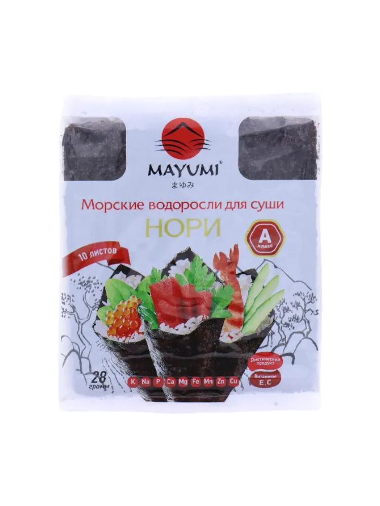 МОРСКАЯ КАПУСТА MAYUMI 28Г 10ЛИСТОВ Д/СУШИ - фото 1